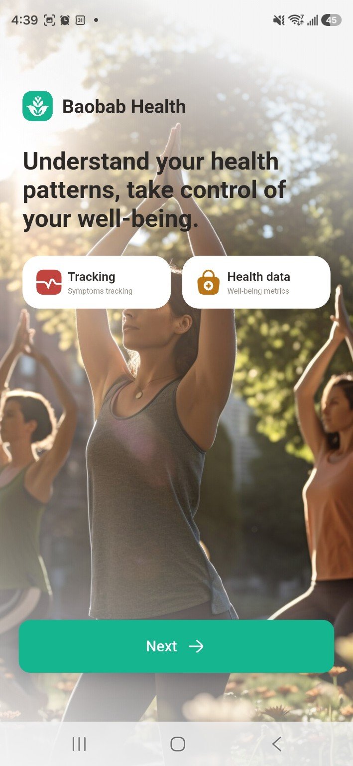 Baobab Health onboarding screen